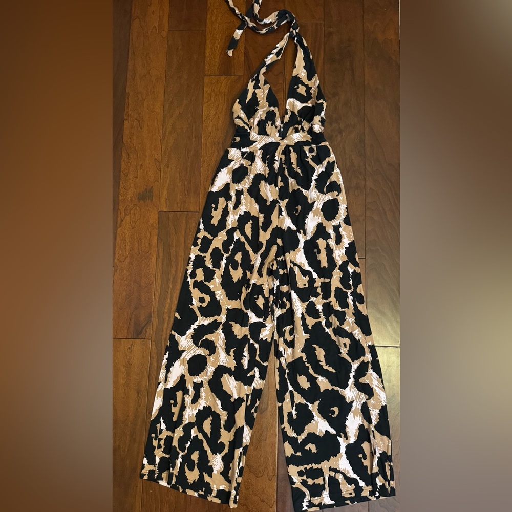 Diane Von Furstenberg x Target Leopard Print Halter Jumpsuit